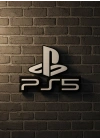 BFS PlayStation 5 Logo Duvar Dekoru Minimal Tasarım 16×12 cm