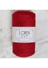 BFS  Polyester Soft Macrame Koyu Kırmızı El Örgü İpi - LM020 - 34433