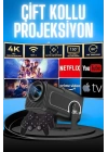 BFS Projektör Siyah Android Taşınabilir Sinema Projeksiyon Wifi Destekli En Güncel Sürüm Akıllı