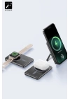 BFS  PW580 5.000 mAh 20W Type-C 15W Kablosuz Şarj 3W Saat Şarj ve 5W Kulaklık Şarj Destekli PD Hızlı Şarj Magsafe Powerbank - Titanyum