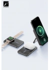 BFS  PW580 5.000 mAh 20W Type-C 15W Kablosuz Şarj 3W Saat Şarj ve 5W Kulaklık Şarj Destekli PD Hızlı Şarj Magsafe Powerbank - Titanyum