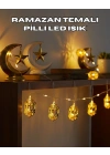 BFS Ramazan Dekoru İçin Pilli LED Işık Altın Fener Tasarımlı