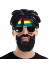 BFS     Rasta Peruklu Rasta Sakallı Bob Marley Bıyıklı Parti Gözlüğü 27x18 cm