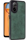 BFS  Realme 12 Lite Kılıf Aras Deri Kapak - Koyu Yeşil