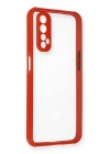 BFS  Realme 7 Kılıf Miami Şeffaf Silikon - Kırmızı