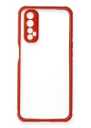 BFS  Realme 7 Kılıf Miami Şeffaf Silikon - Kırmızı