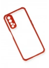 BFS  Realme 7 Kılıf Miami Şeffaf Silikon - Kırmızı