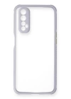 BFS  Realme 7 Kılıf Miami Şeffaf Silikon - Lila