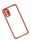 BFS  Realme 7 Pro Kılıf Miami Şeffaf Silikon - Kırmızı
