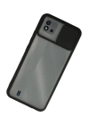 BFS  Realme C11 2021 Kılıf Palm Buzlu Kamera Sürgülü Silikon - Siyah