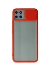 BFS  Realme C11 Kılıf Palm Buzlu Kamera Sürgülü Silikon - Kırmızı