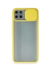 BFS  Realme C11 Kılıf Palm Buzlu Kamera Sürgülü Silikon - Sarı