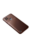 BFS  Realme C21 Kılıf Auto Focus Karbon Kapak - Kahverengi