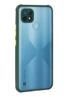 BFS  Realme C21 Kılıf Miami Şeffaf Silikon - Koyu Yeşil