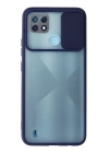 BFS  Realme C21 Kılıf Palm Buzlu Kamera Sürgülü Silikon - Lacivert