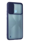 BFS  Realme C21 Kılıf Palm Buzlu Kamera Sürgülü Silikon - Lacivert