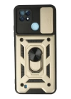 BFS  Realme C21 Kılıf Pars Lens Yüzüklü Silikon - Gold