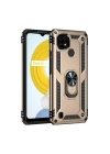 BFS  Realme C21 Kılıf Sofya Yüzüklü Silikon Kapak - Gold