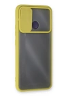 BFS  Realme C25 Kılıf Palm Buzlu Kamera Sürgülü Silikon - Sarı