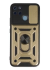 BFS  Realme C25Y Kılıf Pars Lens Yüzüklü Silikon - Gold