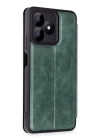 BFS  Realme Note 50 4G Kılıf Flip Cover - Koyu Yeşil