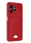 BFS  Realme Note 50 4G Kılıf Kelvin Kartvizitli Silikon - Kırmızı