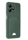 BFS  Realme Note 50 4G Kılıf Kelvin Kartvizitli Silikon - Koyu Yeşil