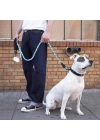 BFS  Reflektörlü Fosforlu Köpek Gezdirme Halatı Tasma Kayışı Metal Kancalı 130 cm