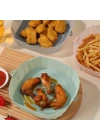 BFS  Renkli Isıya Dayanıklı Yıkanılabilir Silikon Fırın Ve Airfryer Kare Model Pişirme Matı 20 Cm