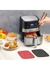 BFS   Renkli Isıya Dayanıklı Yıkanılabilir Silikon Fırın Ve Airfryer Kare Pişirme Matı 21,5 Cm