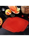 BFS   Renkli Isıya Dayanıklı Yıkanılabilir Silikon Fırın Ve Airfryer Kare Pişirme Matı 21,5 Cm