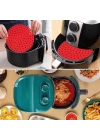 BFS   Renkli Isıya Dayanıklı Yıkanılabilir Silikon Fırın Ve Airfryer Yuvarlak Pişirme Matı 20 Cm