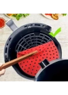 BFS   Renkli Isıya Dayanıklı Yıkanılabilir Silikon Fırın Ve Airfryer Yuvarlak Pişirme Matı 20 Cm