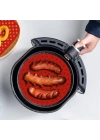 BFS   Renkli Isıya Dayanıklı Yıkanılabilir Silikon Fırın Ve Airfryer Yuvarlak Pişirme Matı 23 Cm