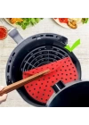 BFS   Renkli Isıya Dayanıklı Yıkanılabilir Silikon Fırın Ve Airfryer Yuvarlak Pişirme Matı 23 Cm