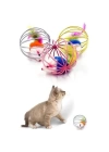 BFS  Renkli Metal Kafesli Peluş Fareli Kedi Köpek Oyuncağı Oyun Topu 6 cm