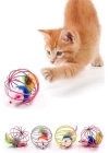 BFS  Renkli Metal Kafesli Peluş Fareli Kedi Köpek Oyuncağı Oyun Topu 6 cm