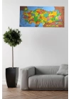 BFS  Renkli Türkiye Haritası Manyetik Yapıştırıcı Gerektirmeyen Duvar Stickerı 118 CM * 56 CM