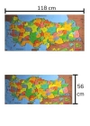 BFS  Renkli Türkiye Haritası Manyetik Yapıştırıcı Gerektirmeyen Duvar Stickerı 118 CM * 56 CM