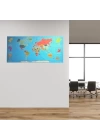 BFS  RenkliAtlas DünyaHaritası Manyetik Yapıştırıcı Gerektirmeyen Duvar Stickerı 118 CM * 56 CM