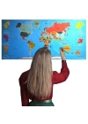 BFS  RenkliAtlas DünyaHaritası Manyetik Yapıştırıcı Gerektirmeyen Duvar Stickerı 118 CM * 56 CM
