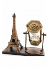 BFS Retro Eyfel Kulesi Ve Kum Saati Dekoratif Ahşap Görünümlü Masa Biblosu