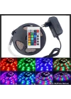 BFS Rgb Şerit 5 Metre 16 Renkli Kumandalı Adaptörlü Çift Taraflı Bant