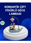 BFS Romantik Sandal Üzerinde Çift Figürü LED Gece Lambası Masa Dekoru