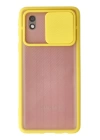 BFS  Samsung Galaxy A01 Core Kılıf Palm Buzlu Kamera Sürgülü Silikon - Sarı