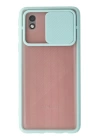 BFS  Samsung Galaxy A01 Core Kılıf Palm Buzlu Kamera Sürgülü Silikon - Turkuaz