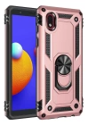BFS  Samsung Galaxy A01 Core Kılıf Sofya Yüzüklü Silikon Kapak - Rose