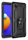 BFS  Samsung Galaxy A01 Core Kılıf Sofya Yüzüklü Silikon Kapak - Siyah