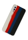 BFS  Samsung Galaxy A02 Kılıf Ebruli Lansman Silikon - Beyaz-Siyah