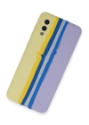 BFS  Samsung Galaxy A02 Kılıf Ebruli Lansman Silikon - Sarı-Lila